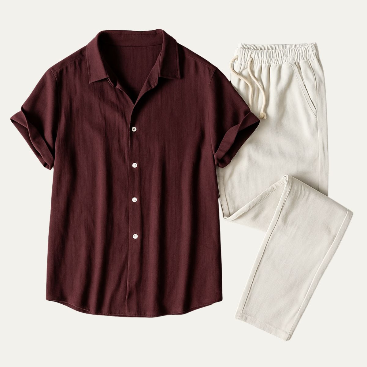 Men's Linen Shirt And Pants Set - OutfitLondon