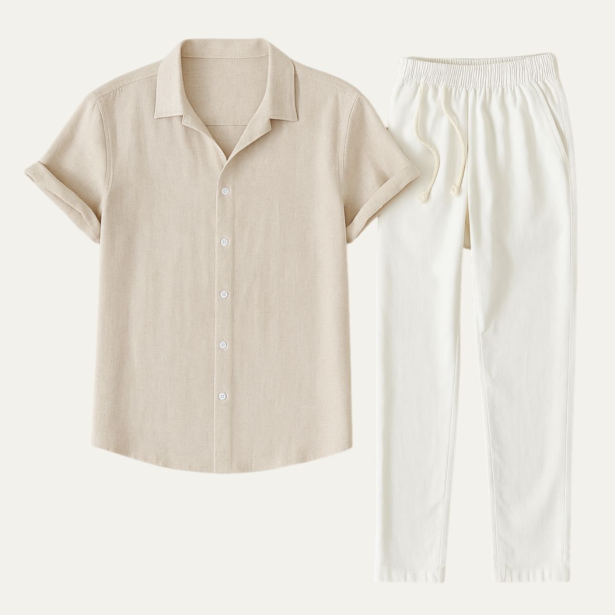 Men's Linen Shirt And Pants Set