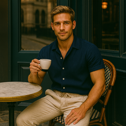 Men's Linen Shirt And Pants Set