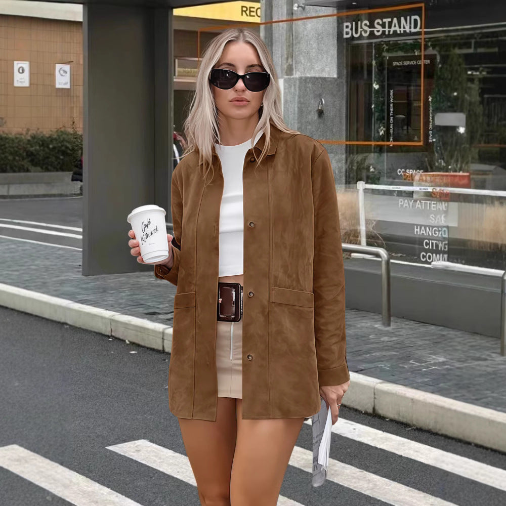 Classic Ladies Button Front Blazer - OutfitLondon