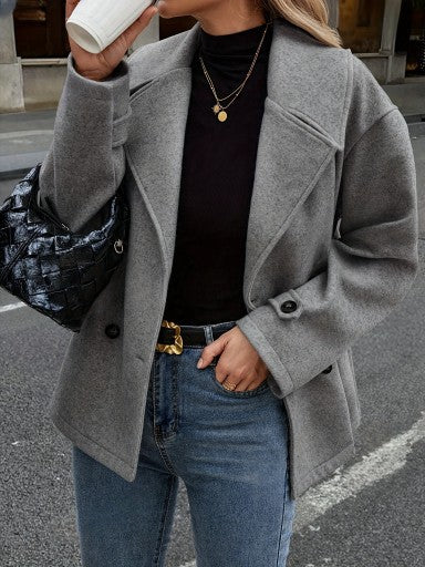 Charcoal Grey Oversized Wool Coat