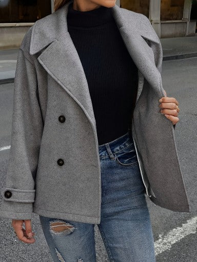 Charcoal Grey Oversized Wool Coat