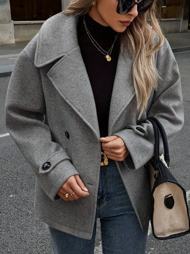 Charcoal Grey Oversized Wool Coat