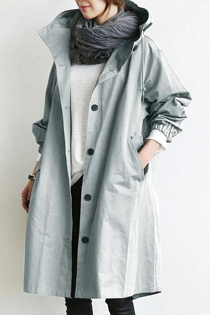 Classic Women's Oversized Trench Coat - Comfortable Loose Fit - OutfitLondon