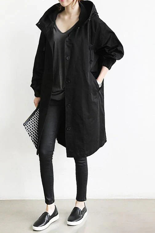 Classic Women's Oversized Trench Coat - Comfortable Loose Fit