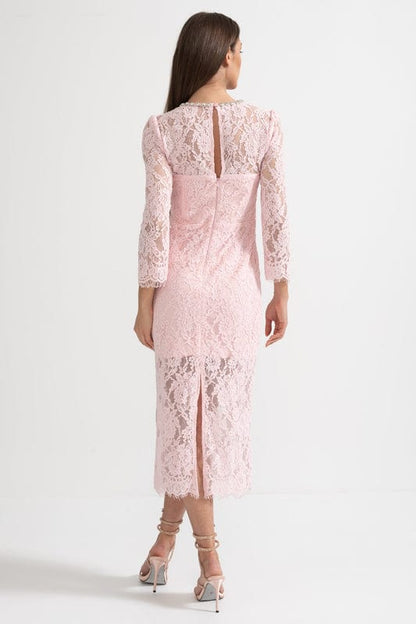 Amarisse Women's Lace Maxi Dress Soft Pink