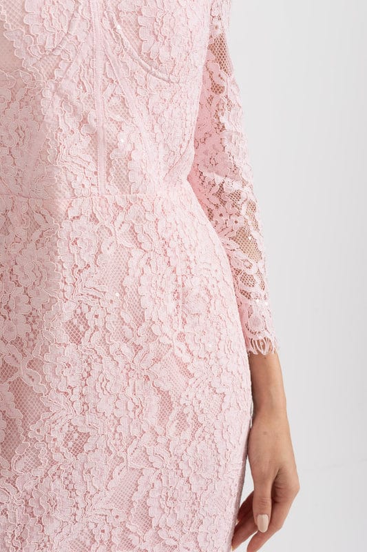 Amarisse Women's Lace Maxi Dress Soft Pink