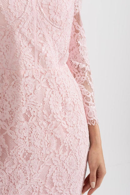 Amarisse Women's Lace Maxi Dress Soft Pink