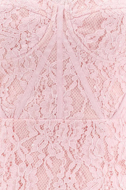 Amarisse Women's Lace Maxi Dress Soft Pink