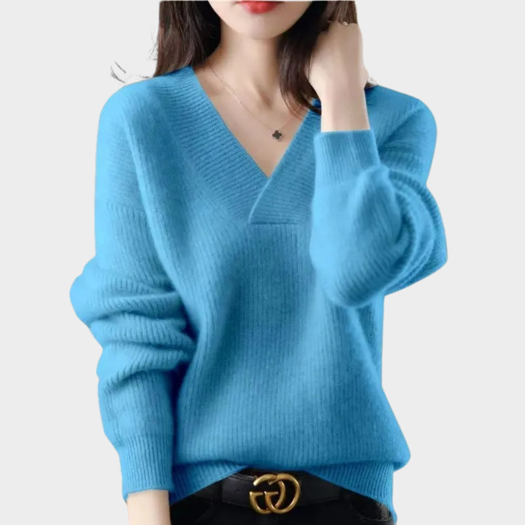 Soft Women's Relaxed Fit V-Neck Sweater