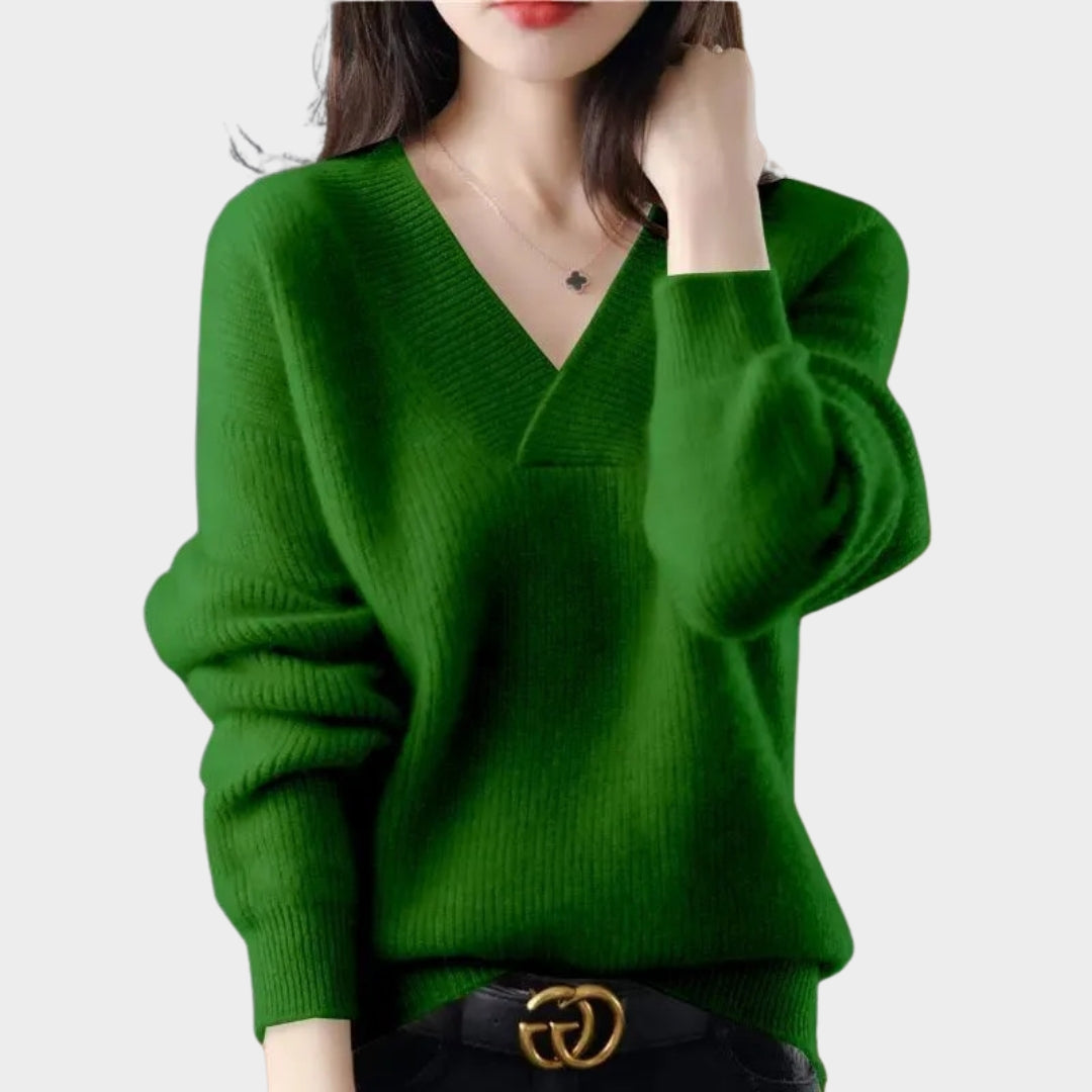 Soft Women's Relaxed Fit V-Neck Sweater