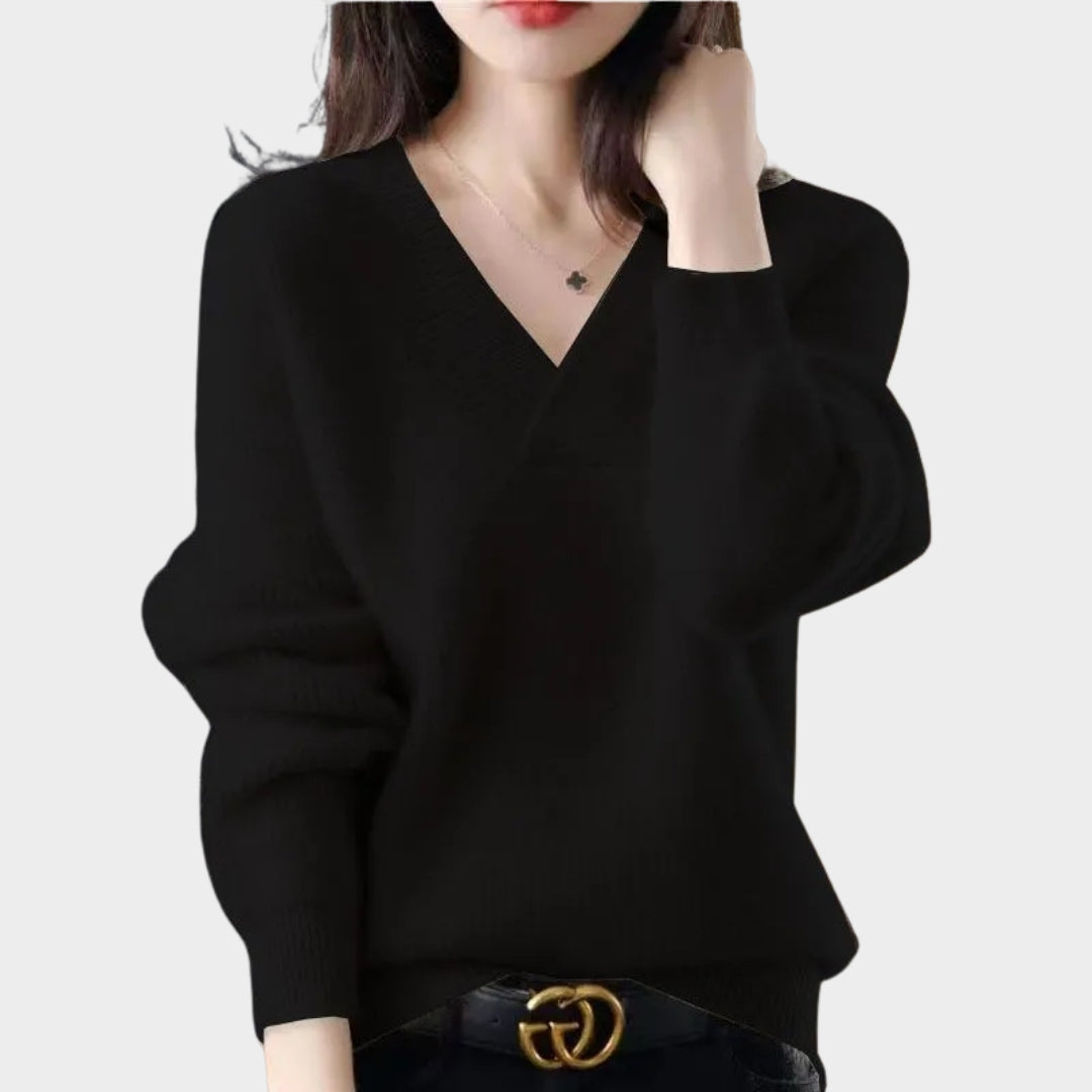 Soft Women's Relaxed Fit V-Neck Sweater