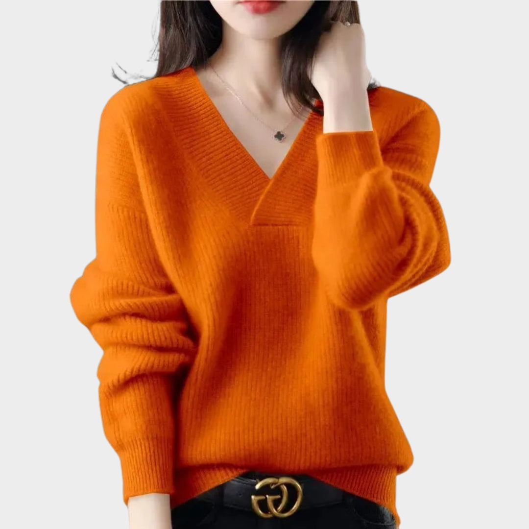 Soft Women's Relaxed Fit V-Neck Sweater