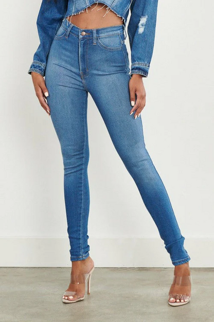 Slim Fit High Waist Women's Jeans - OutfitLondon