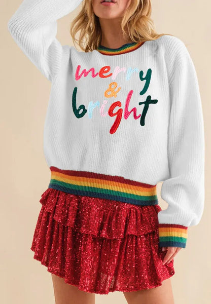 Colorful Women's Festive Knit Sweater