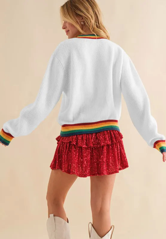 Colorful Women's Festive Knit Sweater