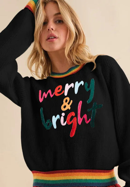 Colorful Women's Festive Knit Sweater