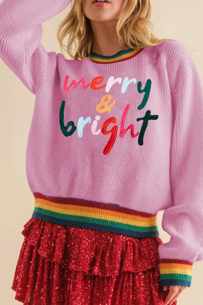 Colorful Women's Festive Knit Sweater