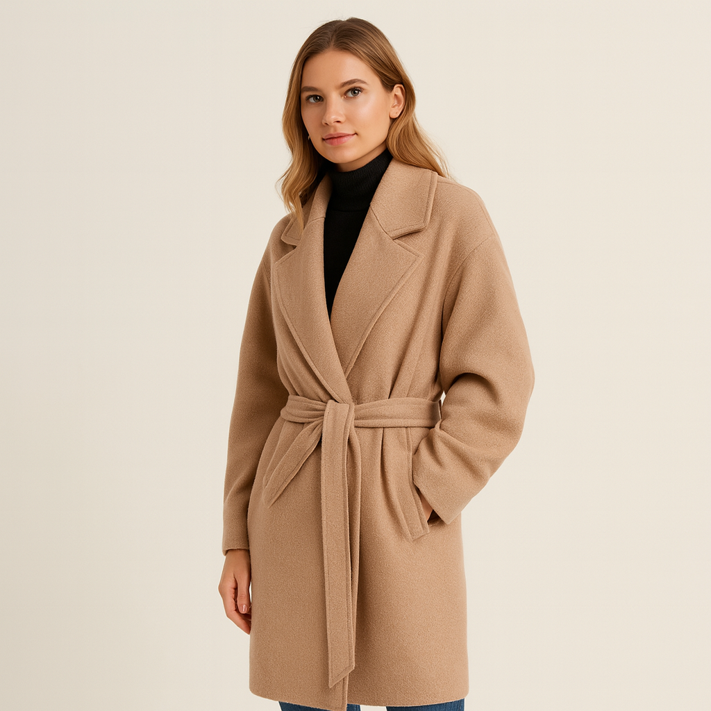 Premium Tan Wool Winter Overcoat - OutfitLondon
