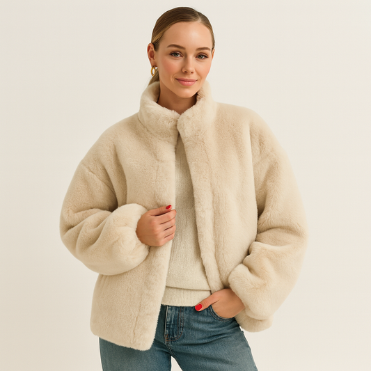 Plush Faux Fur Parka Coat - OutfitLondon