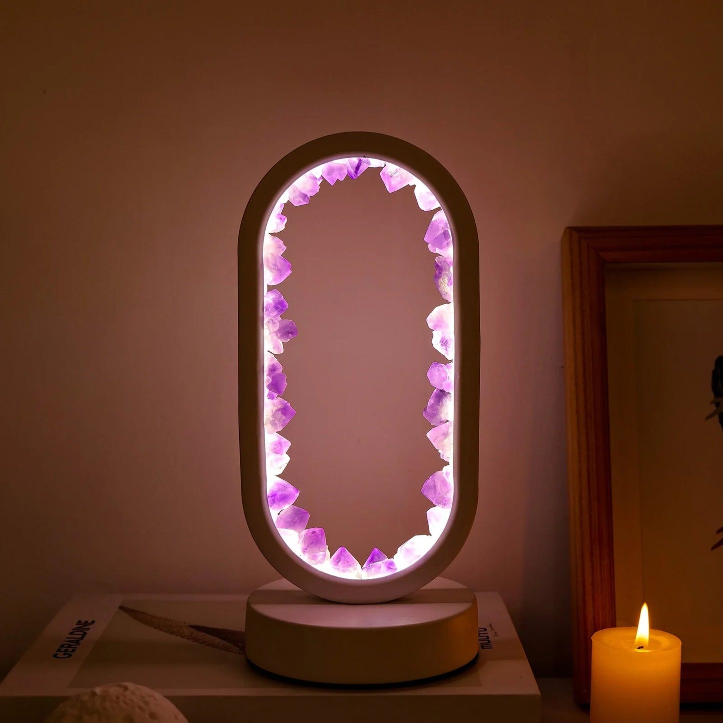 Elegant Glass Oval Desk Light Fixture