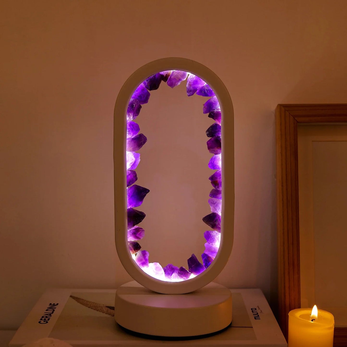 Elegant Glass Oval Desk Light Fixture