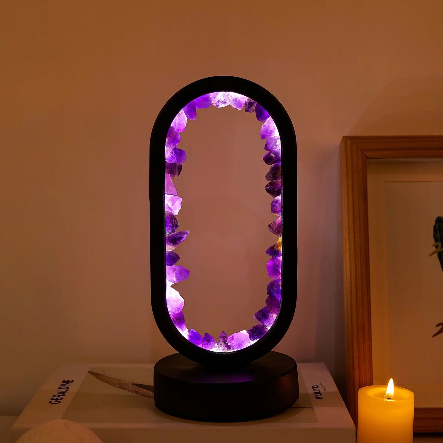 Elegant Glass Oval Desk Light Fixture