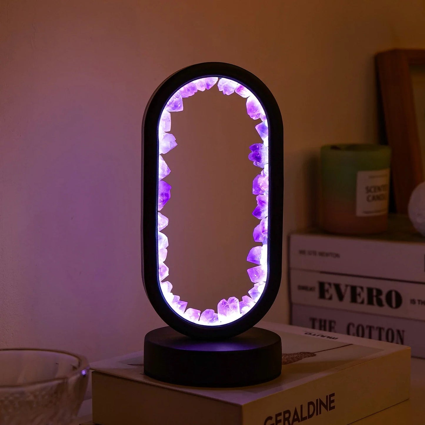 Elegant Glass Oval Desk Light Fixture