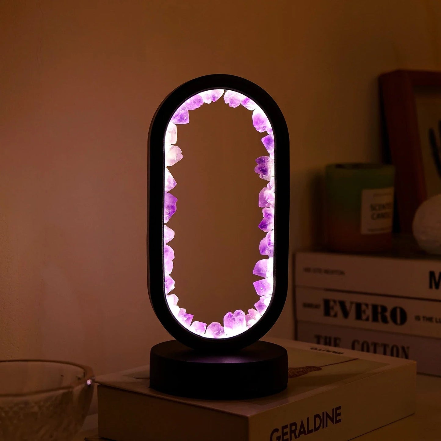 Elegant Glass Oval Desk Light Fixture