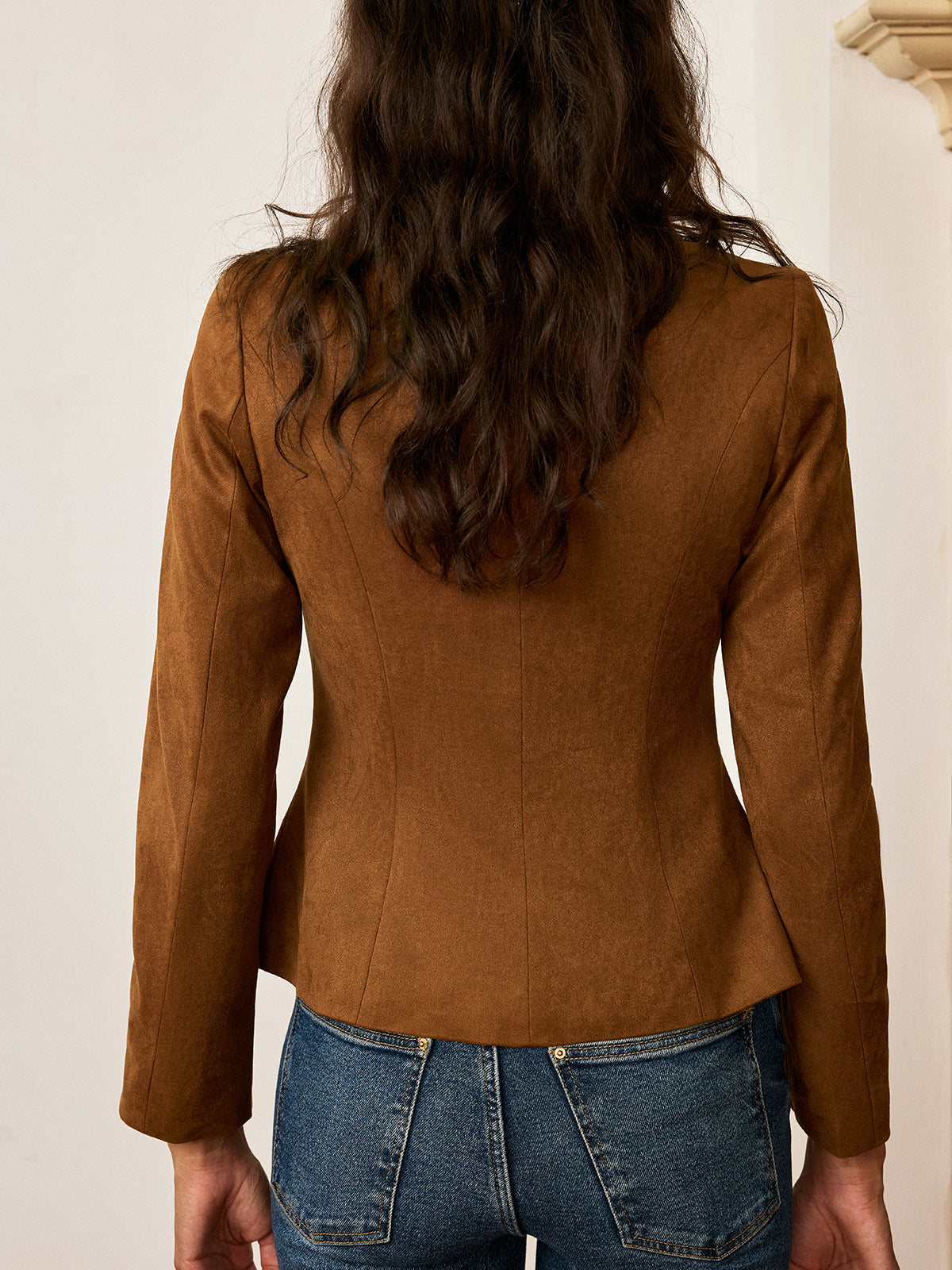 Women's Fitted Suede Short Jacket