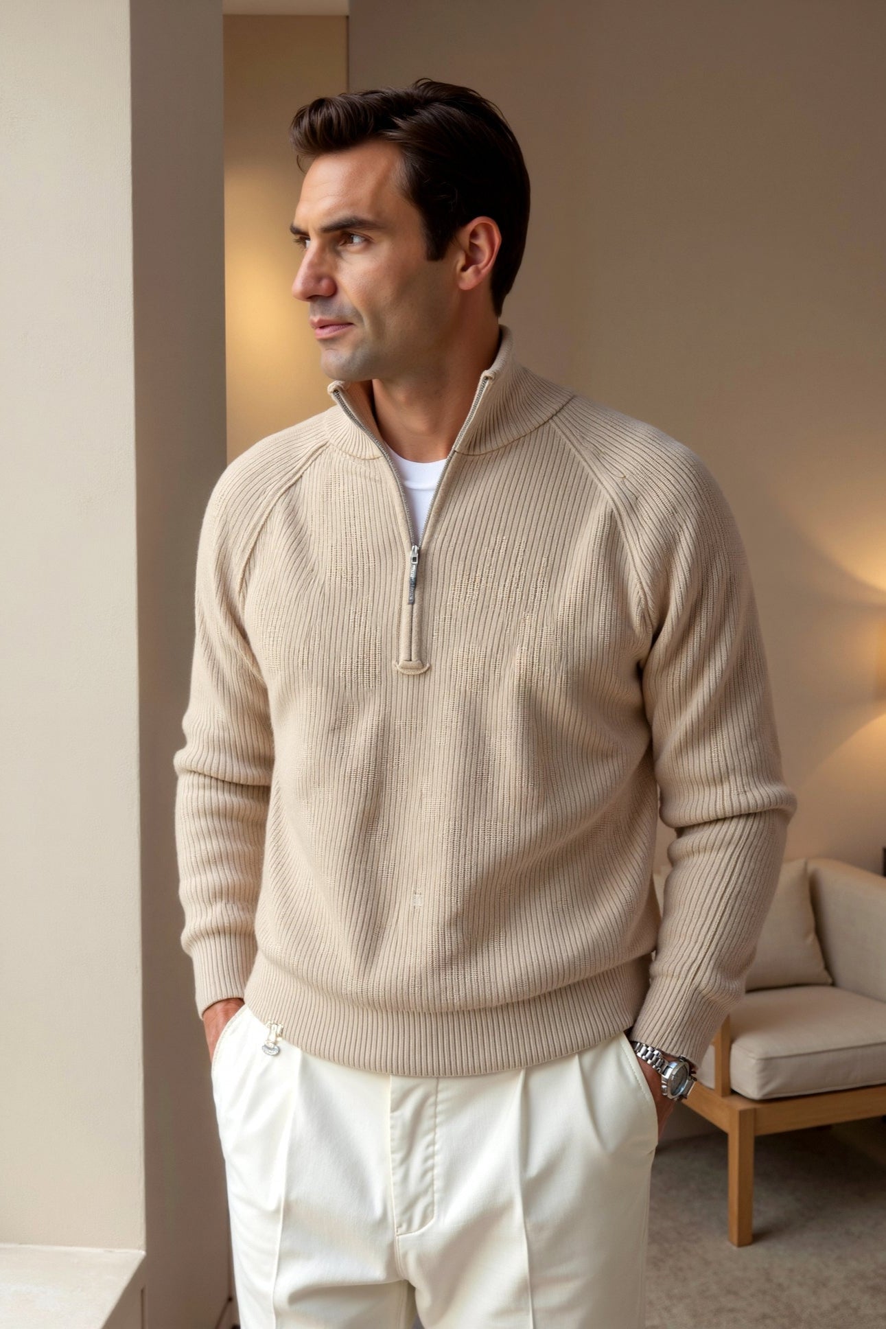 Vintage Style Crew Neck Sweater For Men - OutfitLondon