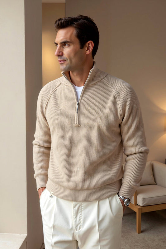 Vintage Style Crew Neck Sweater For Men - OutfitLondon