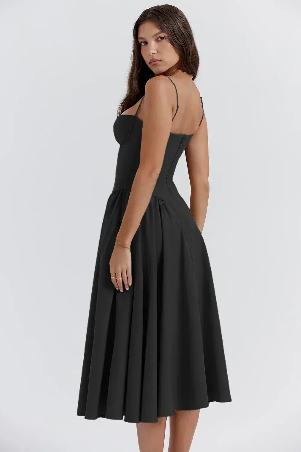 Floral Knee Length Gathered Dress