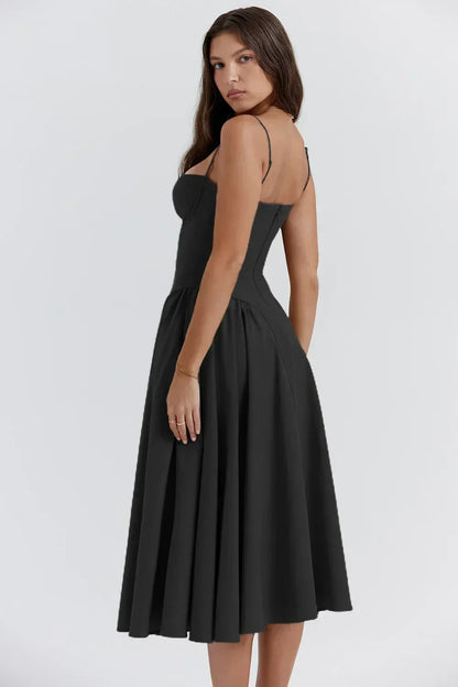 Floral Knee Length Gathered Dress