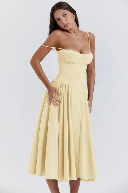 Floral Knee Length Gathered Dress