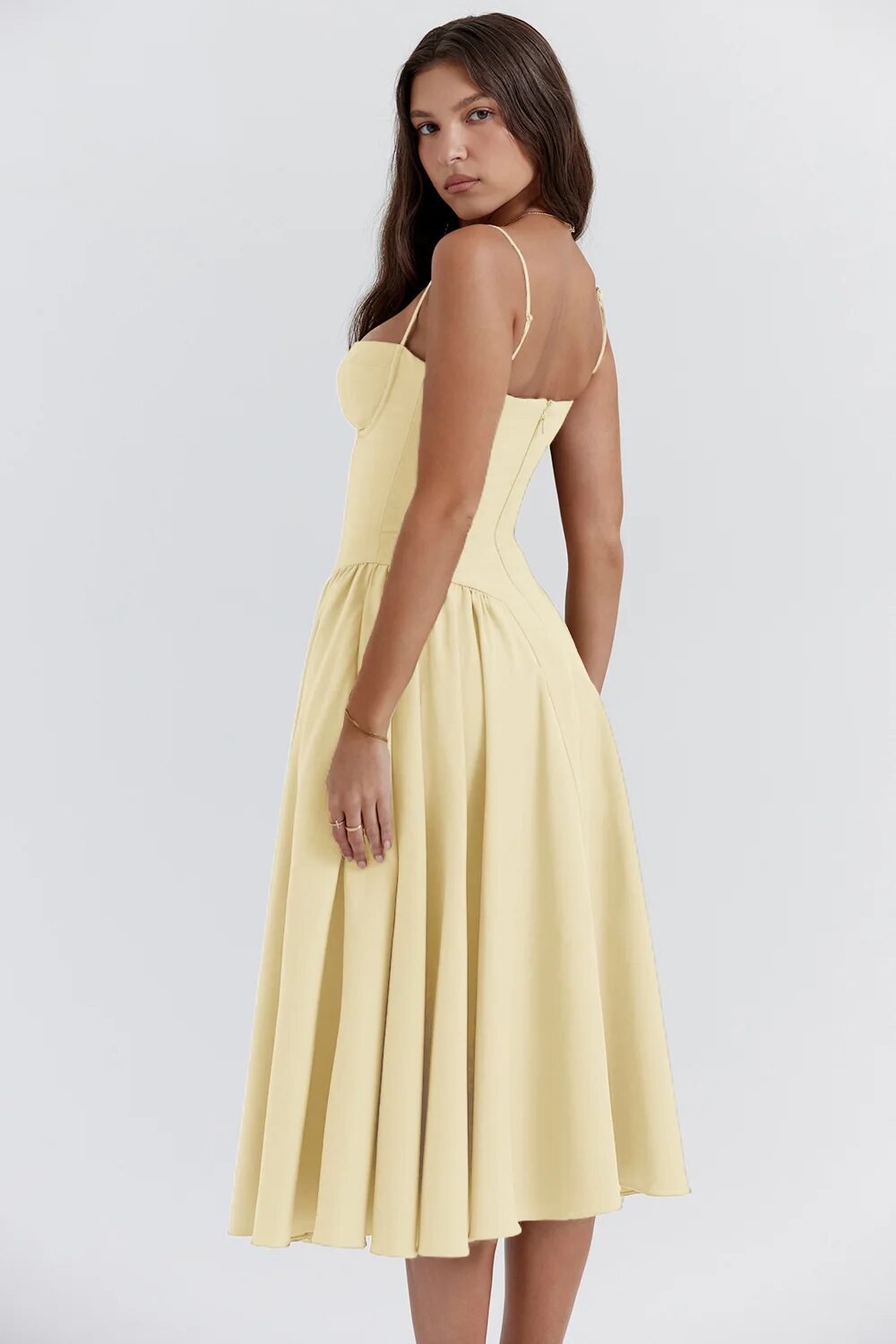 Floral Knee Length Gathered Dress