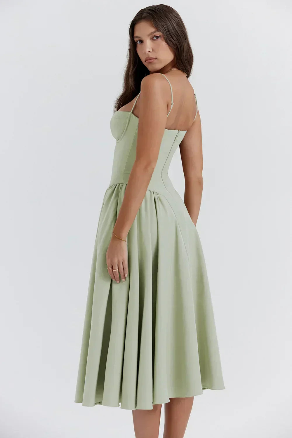 Floral Knee Length Gathered Dress