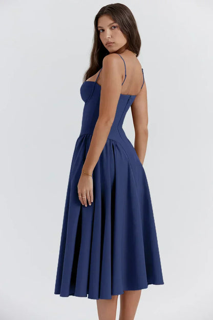 Floral Knee Length Gathered Dress