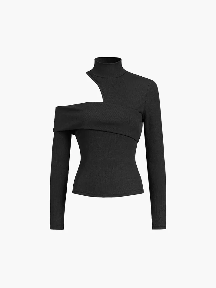Sleek Cutout Long Sleeve Women's Top - OutfitLondon