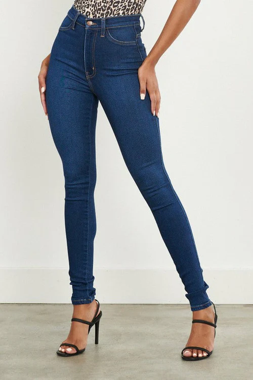 Women's High Rise Slim Fit Jeans - OutfitLondon