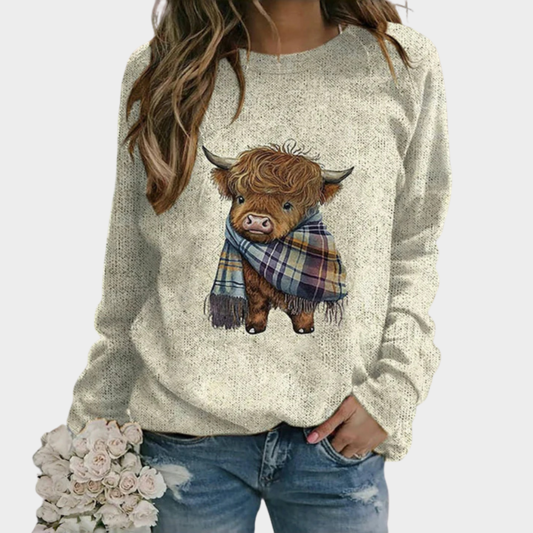 Fashionable Animal Print Ladies Sweatshirt - OutfitLondon