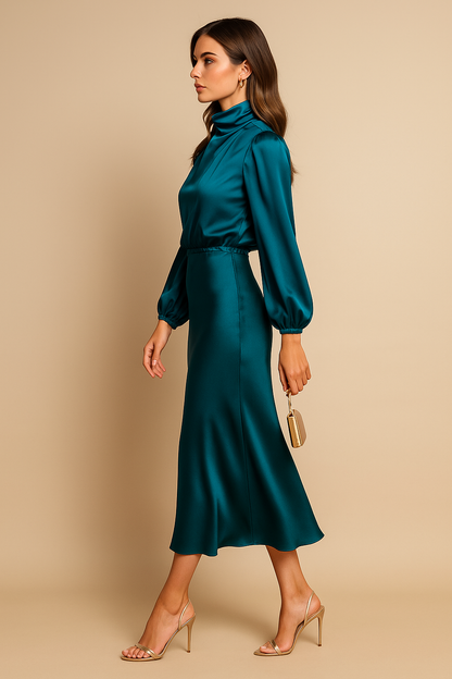 Classic Knee Length High Waist Dress