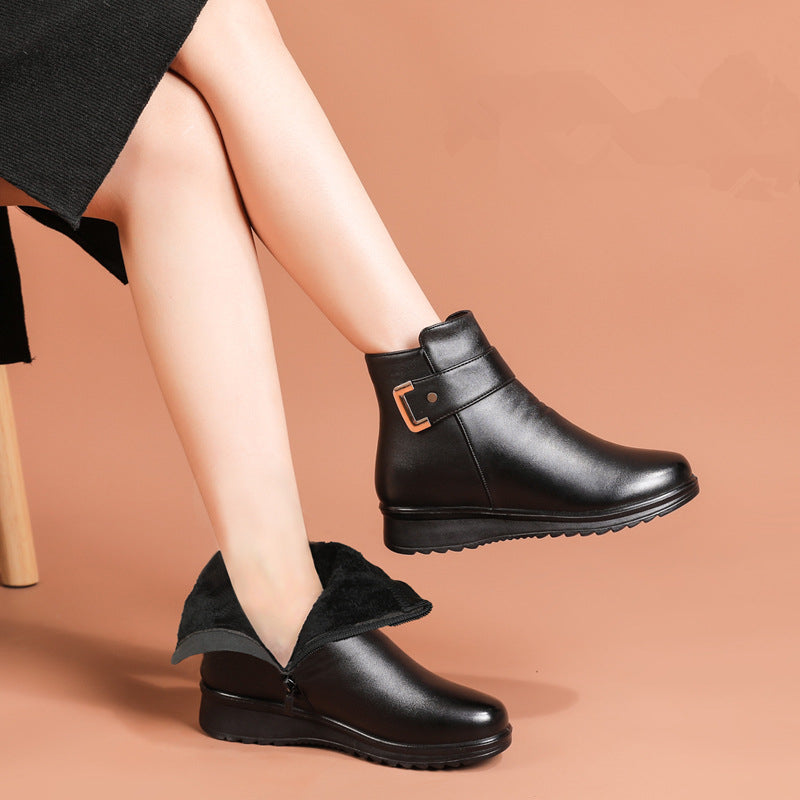 Luxury Women's High Leather Boots - Real Leather & Classic Style