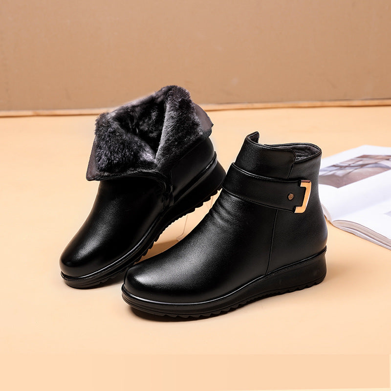 Luxury Women's High Leather Boots - Real Leather & Classic Style