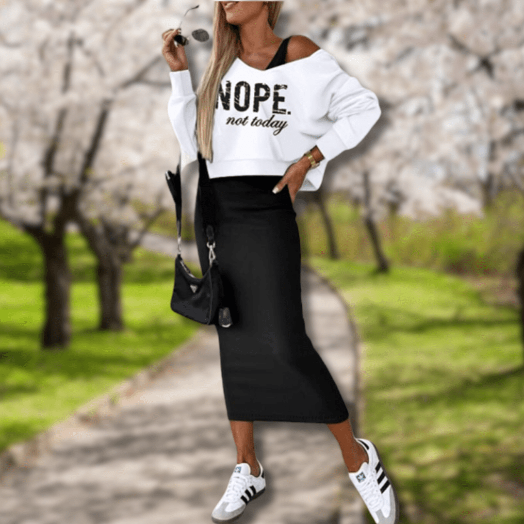 Autumn 2 Piece Dress and Cardigan Set