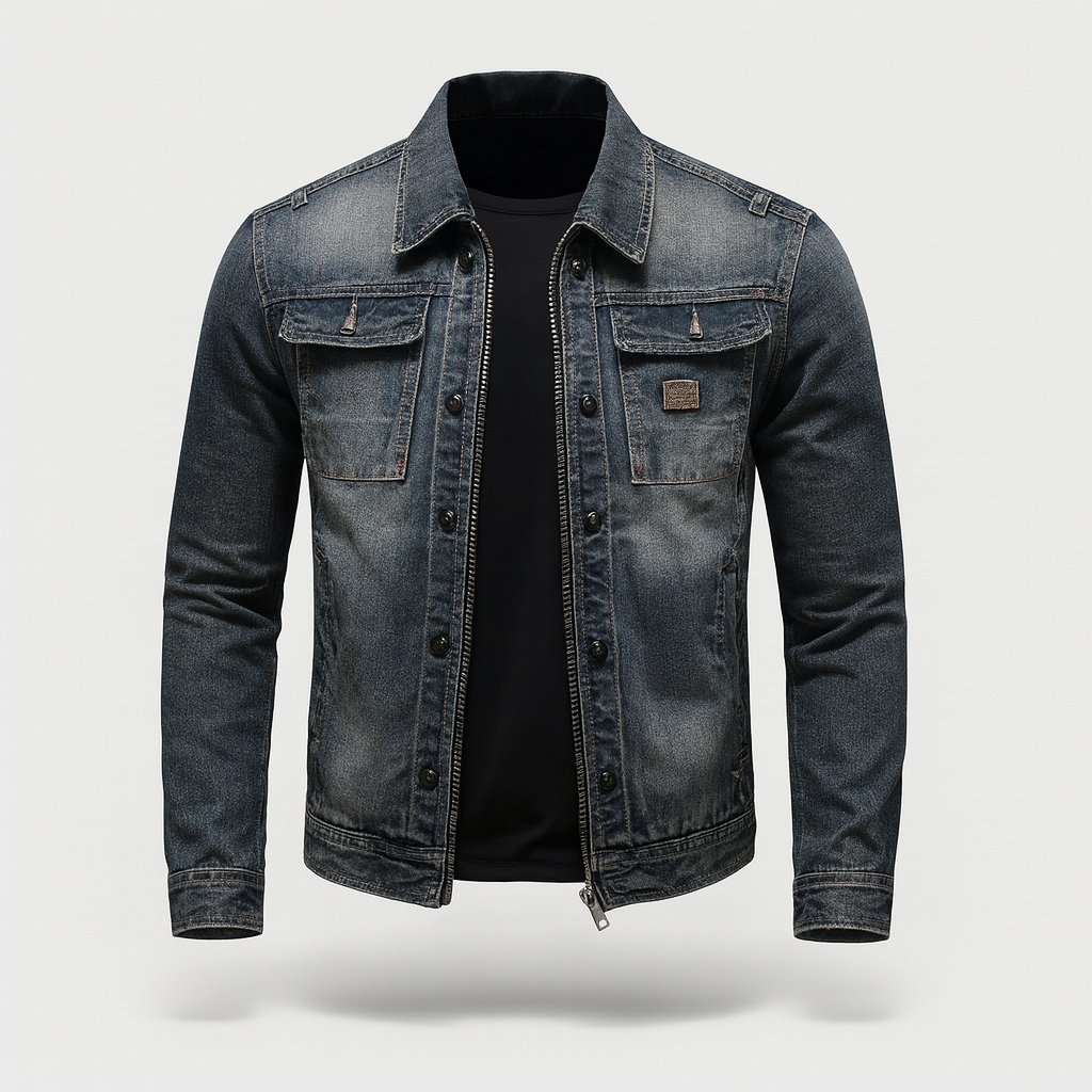Classic Blue Vintage Denim Jacket - OutfitLondon