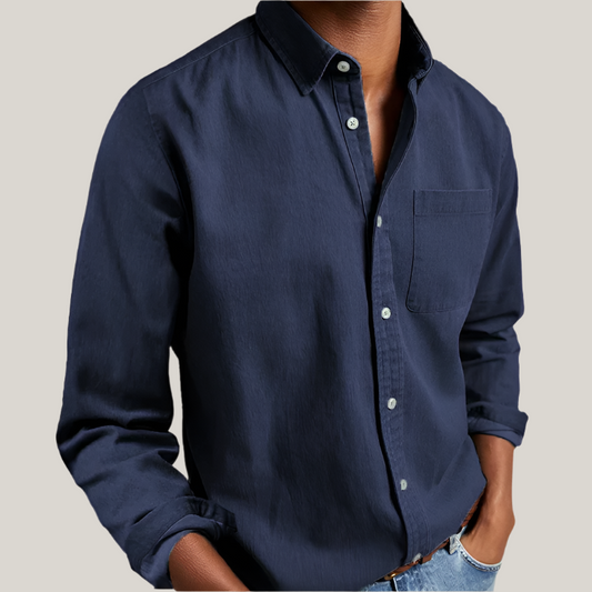 Comfortable Men's Long Sleeve Cotton Shirt - OutfitLondon
