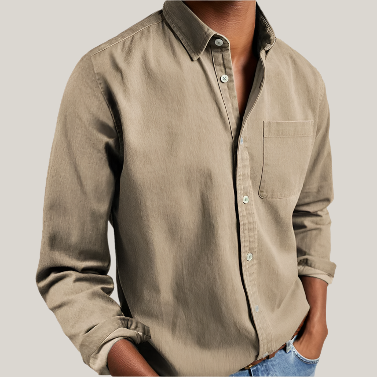 Comfortable Men's Long Sleeve Cotton Shirt