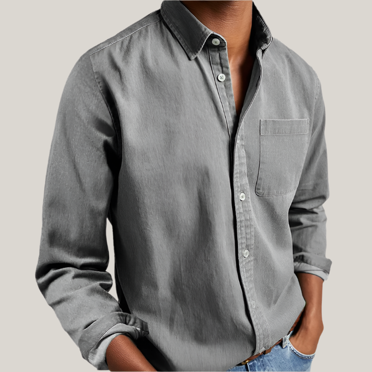 Comfortable Men's Long Sleeve Cotton Shirt