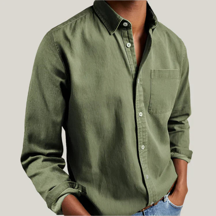 Comfortable Men's Long Sleeve Cotton Shirt